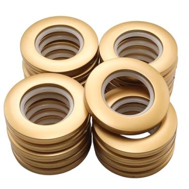 Imagem de Adyoney 20 argolas de plástico para cortina, anéis de ilhós de cortina ABS, anéis redondos, diâmetro interno 1-9/16" (40 mm), diâmetro externo 2,91" (74 mm), para varões de cortina de janela (ouro