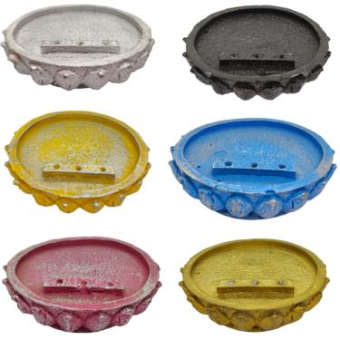 Imagem de Incensário Redondo 8cm 3 varetas em Resina-Selecione Cor