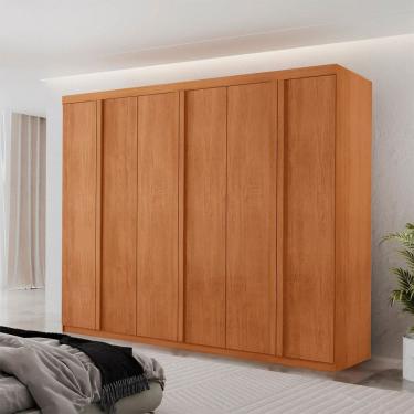 Imagem de Guarda Roupa Casal Ortiz MDF com 6 Portas 2 Gavetas Moderna Mobilia