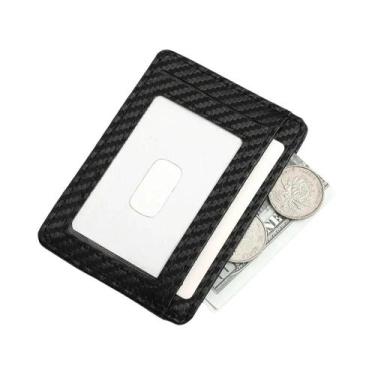 Imagem de Carteira Masculina Ultra Fina Em Couro PU Com Bloqueio RFID, Minimalis