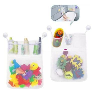 Imagem de Organizador de Brinquedos Banho Bebê 37x36cm Branco - Baby Care