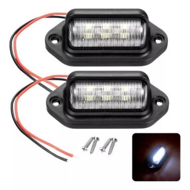 Imagem de 2 Luz De Placa Carro 6 Leds Caminhão Carretinha 12v 24v - Congratulati