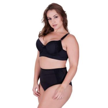 Imagem de Conjunto Sutiã e Calcinha Cós Alto com Detalhe em Renda Lingerie Plus 