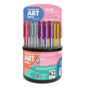 Imagem de Caneta Gel Art 1.0 Glitter - Dispenser c/ 40 Unid. Sortidas Jocar Offi