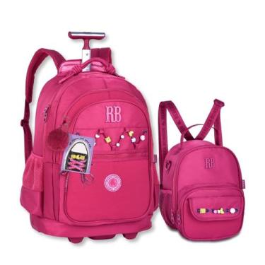 Imagem de Kit Mochila Feminina Carrinho com Lancheira Rebecca Bonbon, Rosa