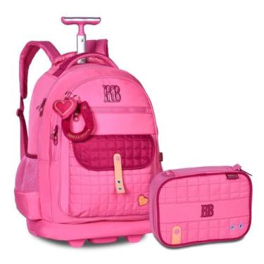 Imagem de Mochila Carrinho com Estojo Box Rebecca Bonbon Kit Escolar Feminino, R