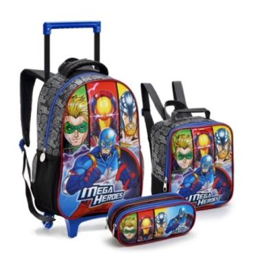 Imagem de Kit Mochila Rodinhas Infantil Menino/Menina Escolar - SEANITE, Mega he