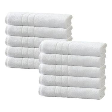 Imagem de Kit 10 Toalhas De Banho Hotel Profissional Teka Roma 440g Branco