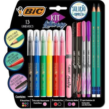 Imagem de Marcador Artistico KIT Lettering C/13 Pecas Estojo - BIC