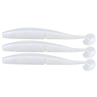 Imagem de Isca de pesca artificial cauda dupla cor T 3 peças isca para peixe(#2 Branco Perolado)