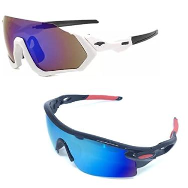 Imagem de Kit 2 Óculos De Sol Esportivo Espelhado Masculino Feminino