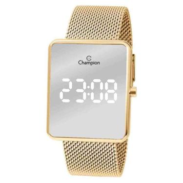 Imagem de Relogio Champion Feminino Digital Led Dourado CH40080B