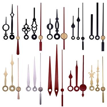 Imagem de 10 estilos de ponteiros de relógio curtos, peça de substituição de movimento de relógio, ponteiros de relógio de alumínio para reparo de mecanismo de relógio faça você mesmo, adequado relógio de 4-8 polegadas