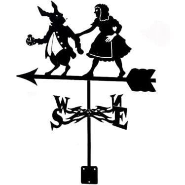 Imagem de Cata-vento Tradicional, Cata-vento Preto Vintage Indicador De Direção Do Vento Oco Para Decoração De Prado De Telhado De Jardim Ao Ar Livre Cata-vento,Estilo2,Collector88