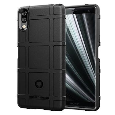 Imagem de LVSHANG Capa de celular à prova de choque cobertura total robusta capa de silicone para Sony Xperia L3, capa protetora com forro fosco (cor: preta)