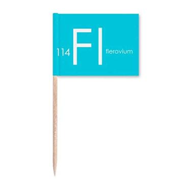 Imagem de Elementos Químicos Mesa menstrual Metais Pobres Flerovium Fl Bandeiras Marcador Topper Decoração de Festa