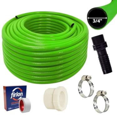 Imagem de Mangueira 30M Para Bomba D'água 3/4" + Adaptador Com Rosca + Bucha Redução + Abraçadeira + Veda Rosca | Ledmang