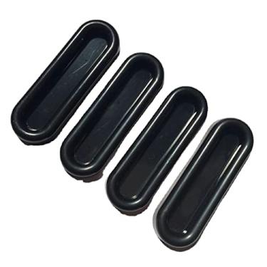 Imagem de Pacote com 4 puxadores de armário automáticos instantâneos puxadores de gaveta com puxador de porta deslizante adesivo para janelas de vidro, guarda-roupas, botão de descascar e colar sem perfuração 4 peças/conjunto (preto-4 peças)