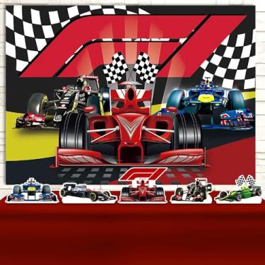 Imagem de Kit Decoração Festa de Aniversário Infantil Painel + Displays Formula 1 Corrida