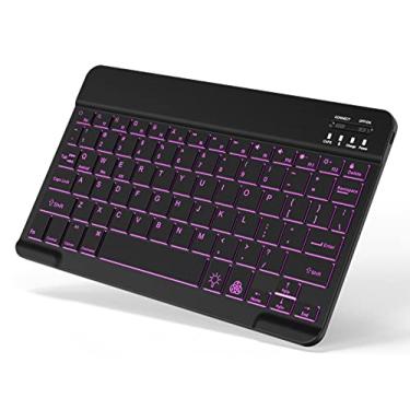 Imagem de Teclado Bluetooth retroiluminado recarregável para tablet Samsung iPad 11ª geração iPad Pro M4 13 11 12,9 polegadas, iPad Air M3 M2 5ª 4ª geração iPad mini 7 6, iPhone Phone pequeno teclado sem fio