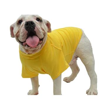 Imagem de Camiseta Lovelonglong Bulldog Clothes Dog Clothing Blank para buldogue francês inglês buldogue americano pit bull pugs 100% algodão cuidados com a pele amarelo B-GG