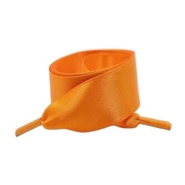 Imagem de Silk Satin Shoelaces Width Ribbon Flat Laces Women Boots Sneakers Shoelace Shoe Accessories (Color : Orange, Size : 120cm)