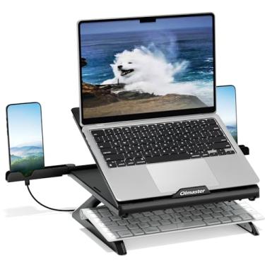 Imagem de OImaster Suporte de laptop para mesa, ajustável em vários ângulos, portátil, dobrável com saída de calor, suporte ergonômico para laptop compatível com MacBook, Air, Pro, Surface Laptop (9-15,6