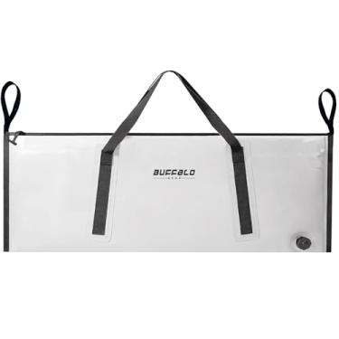 Imagem de Bolsa térmica de peixe Buffalo Gear, bolsa grande para matar, sacos de peixe monstro, ocupa menos espaço, fácil de limpar, perfeita à prova de vazamento, mar, lago e rio pescaria 40 polegadas, 48 polegadas e 60 polegadas., Branco, 48"