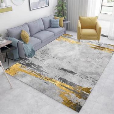 Imagem de Cinza Claro Abstrato Tapetes Sofá Cadeira Área Tapete Moderno Sala de Estar Decoração Tapete Quarto Cabeceira Grande Tapete de Chão, Flanela 1.200x250cm 78,7x98 pol.