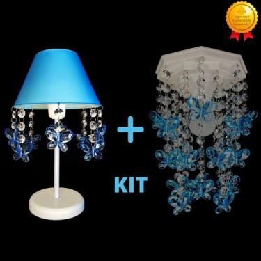 Imagem de Abajur + Lustre Quarto Infantil Luminária de Teto Menino Bebê Decorar 