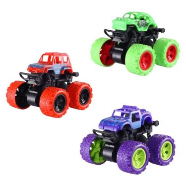 Imagem de Kit 3 Carrinhos Truck Fricção Pick Up Hip Hop Com Rotação