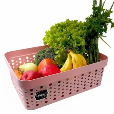 Imagem de Cestos Organizador Armário Gaveta Lavanderia (35x26x12cm) - Usual Util