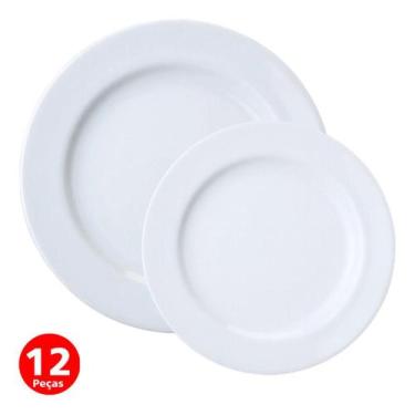 Imagem de Jogo 6 Pratos Rasos 6 Sobremesa Itamaraty Porcelana Schmidt - Porcelan