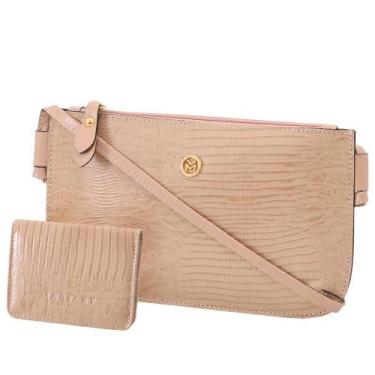 Imagem de Kit Bolsa e Carteira de Couro Mariart 201L + 256L, Nude