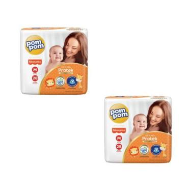 Imagem de Fralda Pompom Derma Protek Tam M - ATACADO BARATO - kit com 56 Unidade