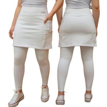 Imagem de Saia Calça com Bolso Alta Compressão UV50+ Poliamida Roupa Fitness Eva