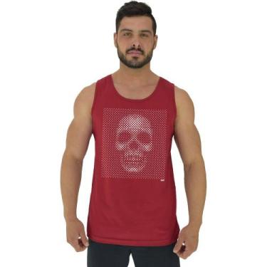 Imagem de Regata Clássica Masculina MXD Conceito Caveira Pontilhada, P, Vermelho