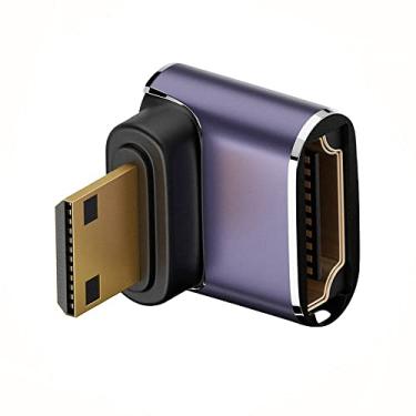 Imagem de xiwai 8K 60hz HDTV Mini HDMI extensor de 90 graus conversor dourado, mini HDMI angular para fêmea HDMI 2.1 adaptador de extensão UHD 2.1 UHD