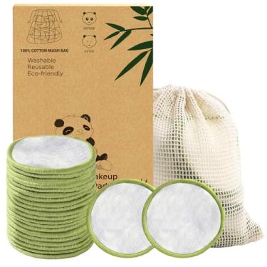 Imagem de Sopurrrdy Pacote com 20 Discos Demaquilantes Reutilizáveis com Bolsa para Roupa Suja, Laváveis, Macios E Confortáveis, para Limpeza da Pele Do Rosto, Discos de Algodão de Bambu Laváveis (Branco)