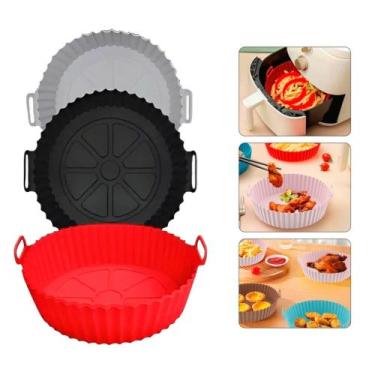 Imagem de Air Fryer Forma Silicone Altas Temperaturas Cores Sortidas 3 Unidades 
