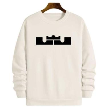 Imagem de Blusa Moletom Gola Basquete Lebron James Logo Basketball - Loja White 