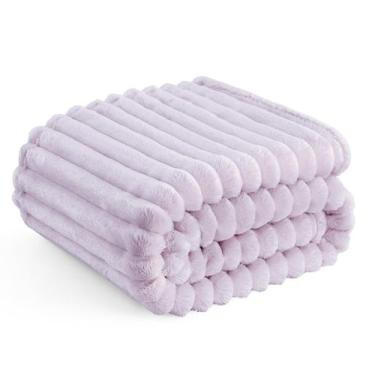 Imagem de Cobertor Bedsure Fleece Lavender Fog para Sofá - 130x150cm