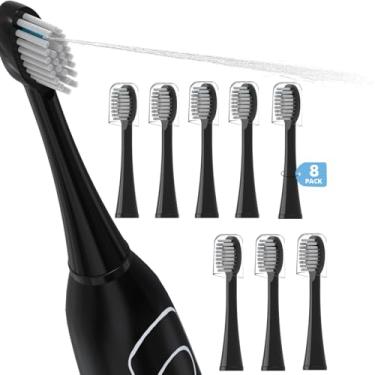 Imagem de Cabeças de substituição para Waterpick Sonic Fusion 2.0 cabeças de escova para Waterpik Sonic-Fusion SF01, SF02, SF03 e SF04, pacote com 8, preto