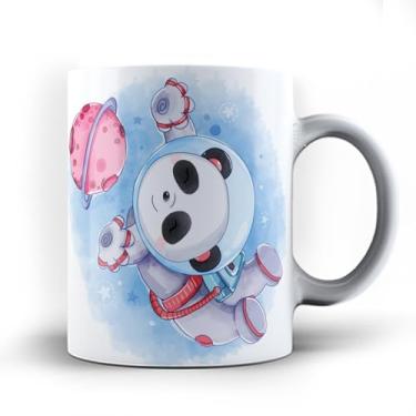 Imagem de Caneca xicara porcelana Panda Astronauta unverso 25 (Rosa)