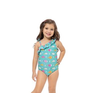 Imagem de Maiô Infantil Com Babado Lateral Estampado Summer Ref 43183 - Summer C
