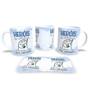 Imagem de Caneca de Porcelana Personalizada dia do Professor Com Frases Engraçadas e Divertidas (Herois de verdade)