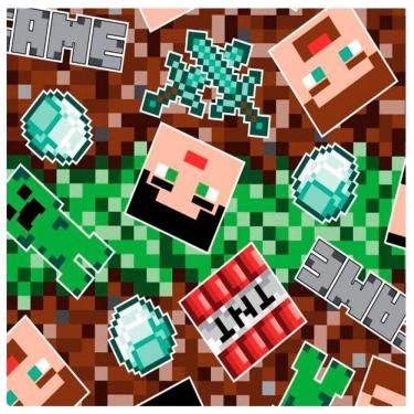 Imagem de Tnt Estampado Mundo Pixel - 5 Metros