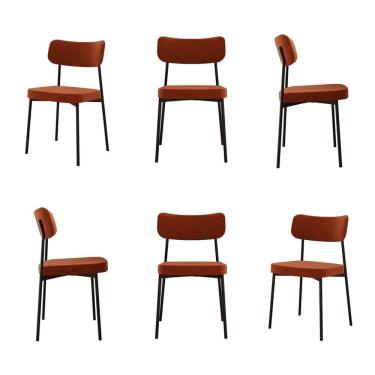 Imagem de Kit com 6 Cadeiras para Sala de Jantar Mona Yescasa Terracota