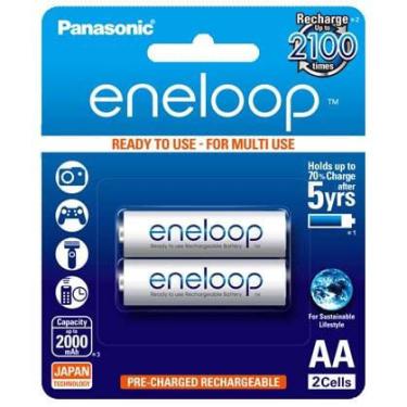 Imagem de Pilha aa recarregável Panasonic Eneloop 2000mAh - Cartela com 2 unidades