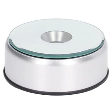 Imagem de Base de Luz LED, Suporte de Exibição Rotativo de 360 ​​° Com 16 Luzes LEDs Coloridas, Plataforma Giratória Alimentada por Bateria USB para Cristais, Jóias e Colecionáveis